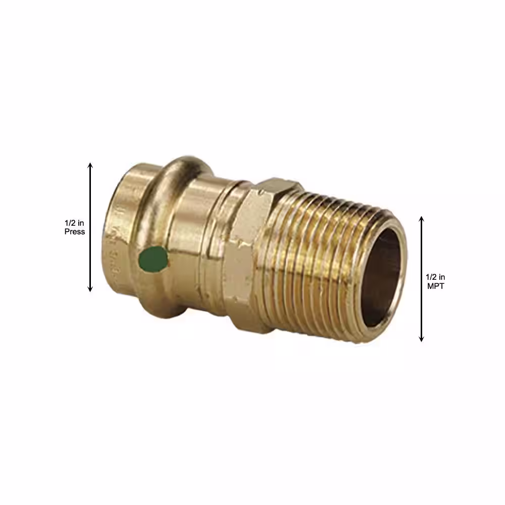 Viega ProPress 1/2 in. Press x 1/2 in. MPT Zero-Lead Bronze Adapter