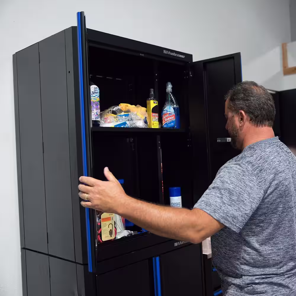 Montezuma 30.5 in. W x 40 in. H x 24 in. D Steel 2-Door Stackable Freestanding Base Cabinet in Black