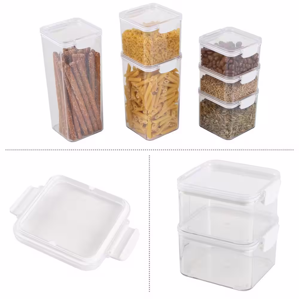 HOME-COMPLETE 6-Piece Food Storage Containers with Lids Set