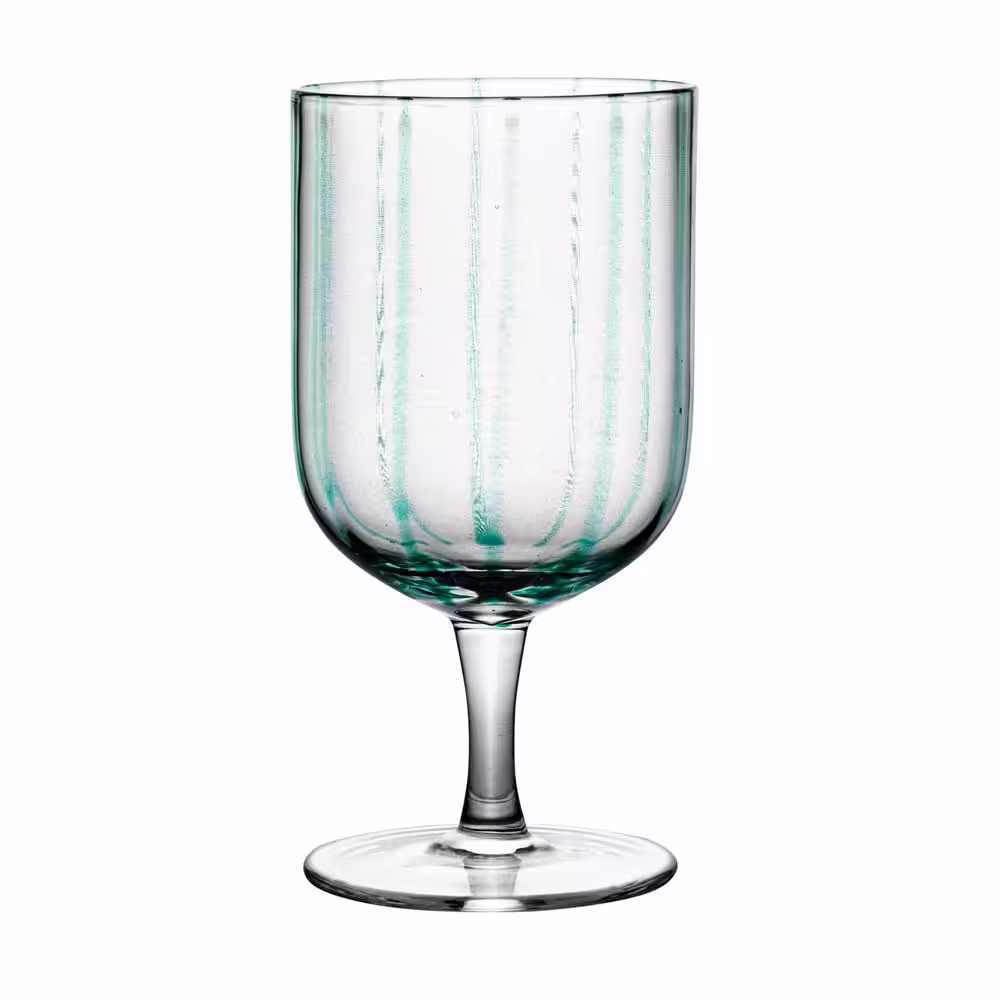 None 14 oz. Multicolor Striped Glass Stemware (Set of 12)