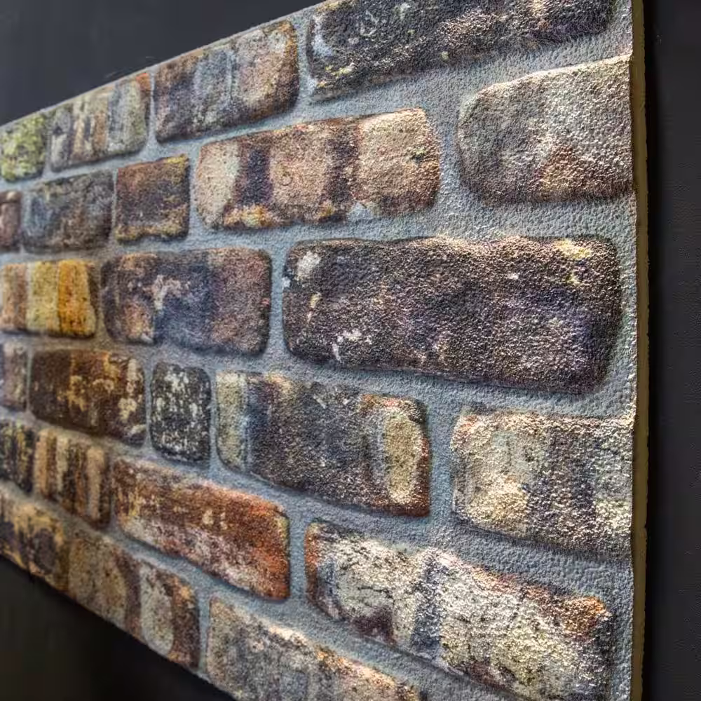 Dundee Deco Falkirk Uffcott III 0.8 in. x 39.4 in. x 19.7 in. Multicolored Faux Brick Styrofoam 3D Decorative Wall Panel (10-Pack)