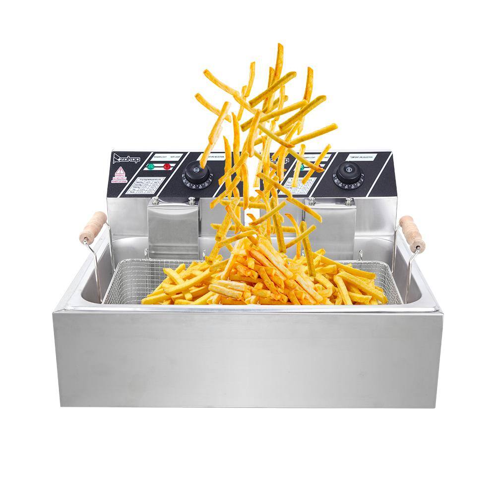 None 12.7 qt. Stainless Steel Large Electric Deep Fryer