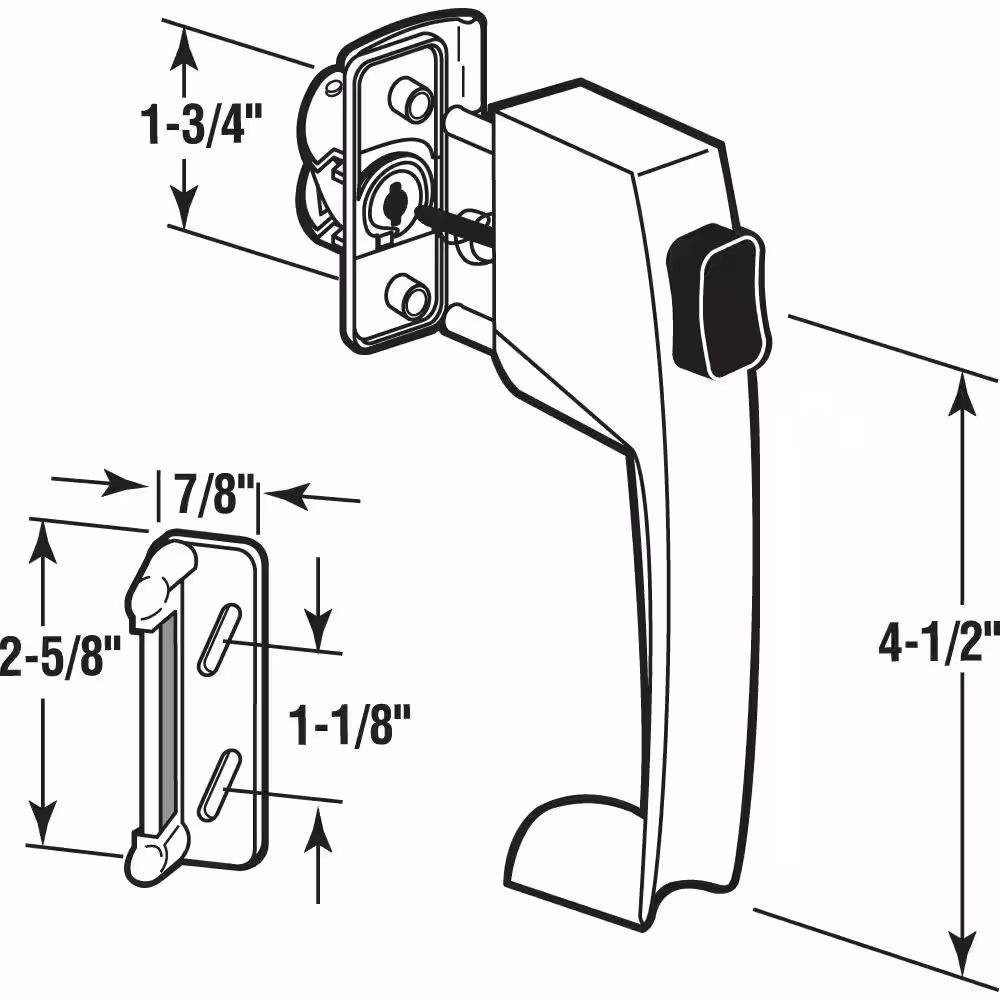 Prime-Line White Push Button Latch with Tie Down