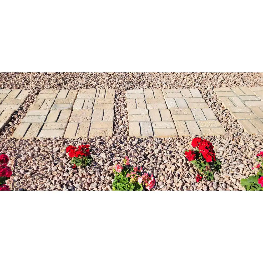 Classic Stone Brickface Tan Blend Concrete Stepping Stone Pathway Pack-(24-Piece)