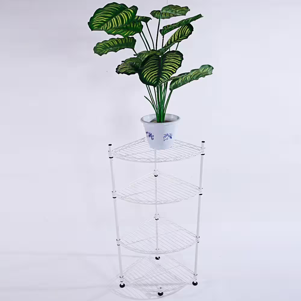 None Triangle White Wire Shelf (12.6 in. W x 12.6 in. D)