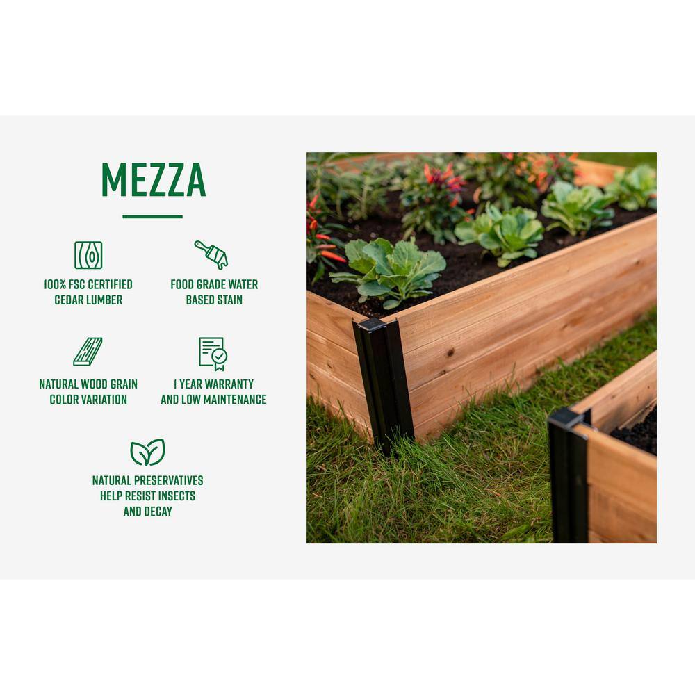 VITA Mezza 48 in. x 48 in. x 22 in. Golden Brown Wood Raised Composting Garden