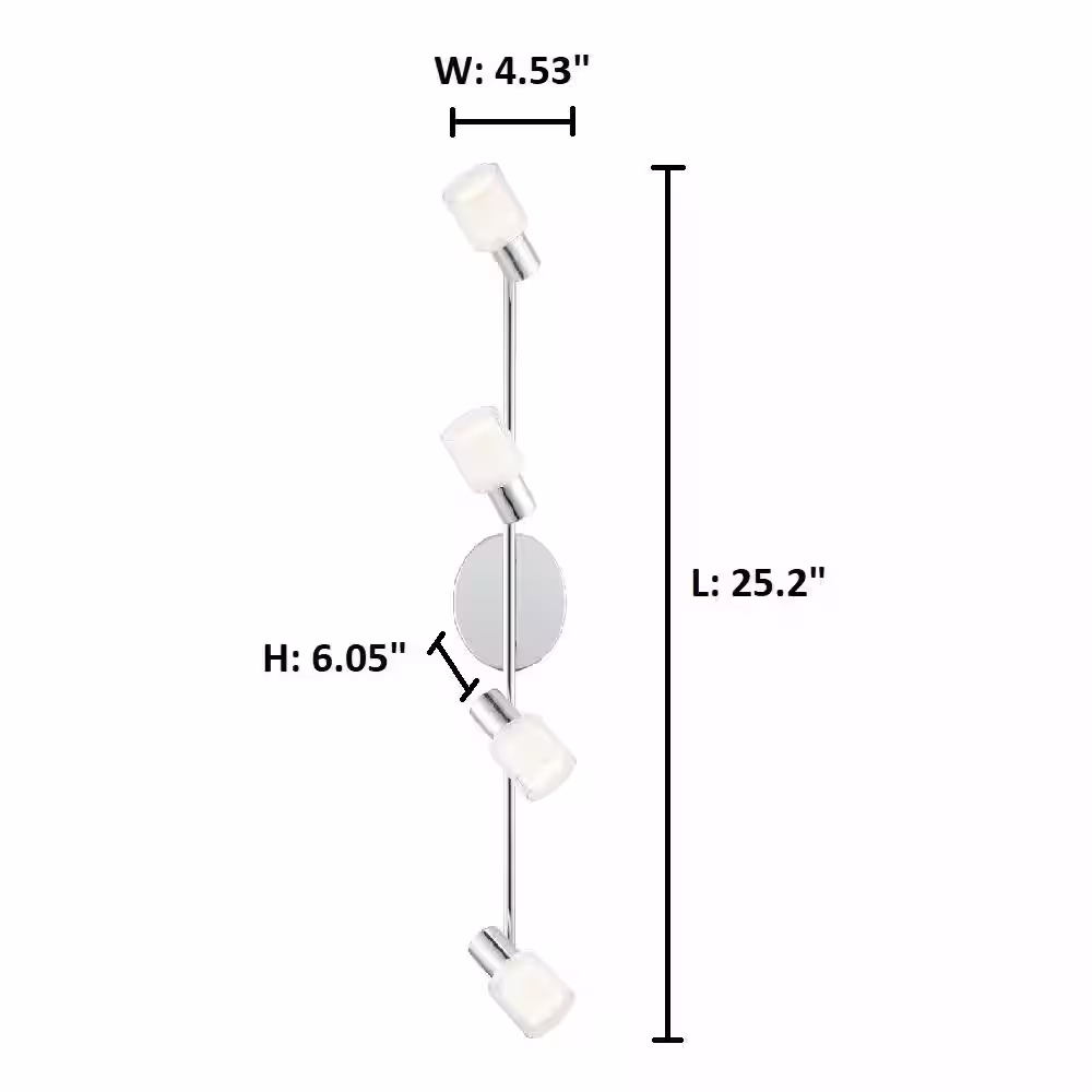 Eglo Salti 2 ft. Chrome Integrated LED Track Lighting Kit with Frosted/Clear Glass Shades