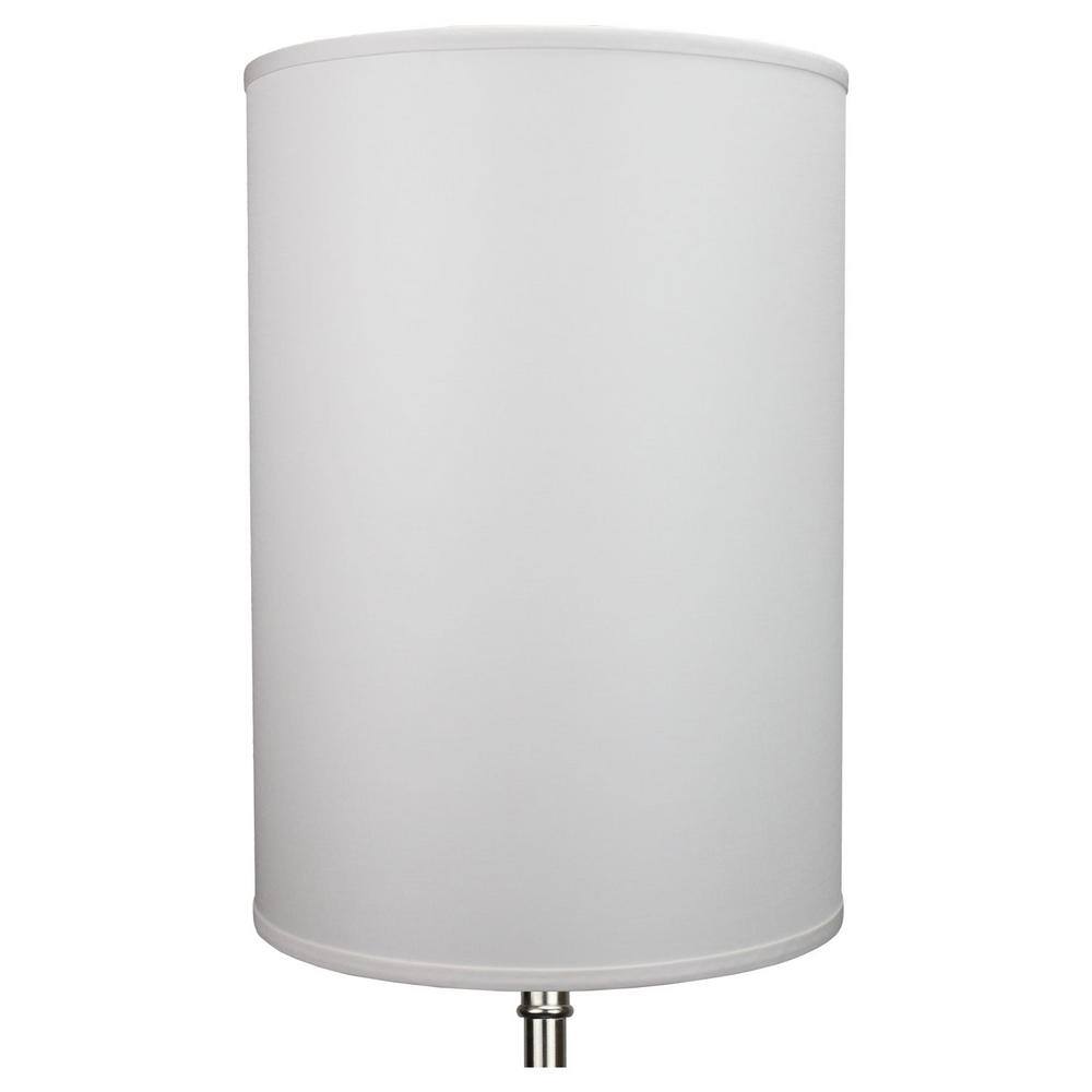 FenchelShades.com 14 in. Top Diameter x 14 in. Bottom Diameter x 20 in. Height Linen White Drum Lamp Shade