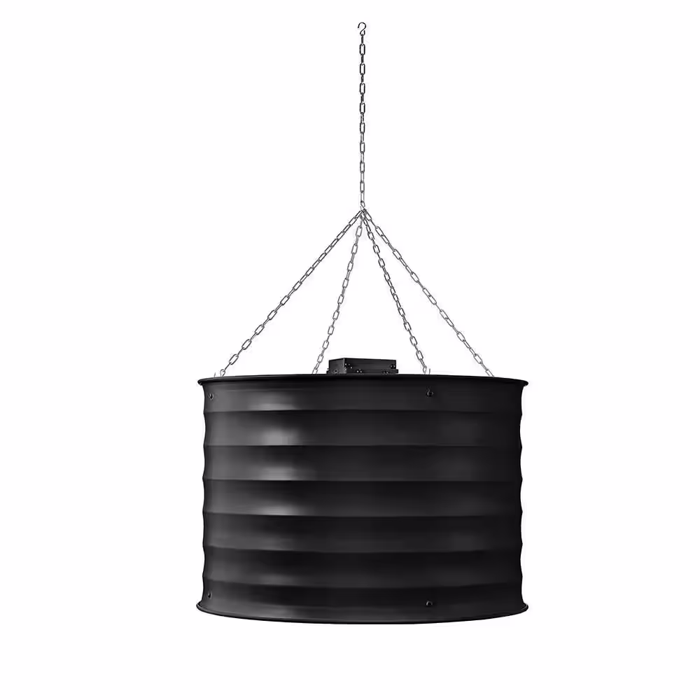 SILENTAIRE 24 in. Round Black Plasma Air Disinfection Air Purifier Ceiling Mounted Tested To Kill 99.9% Viruses Bacteria SARS-CoV2