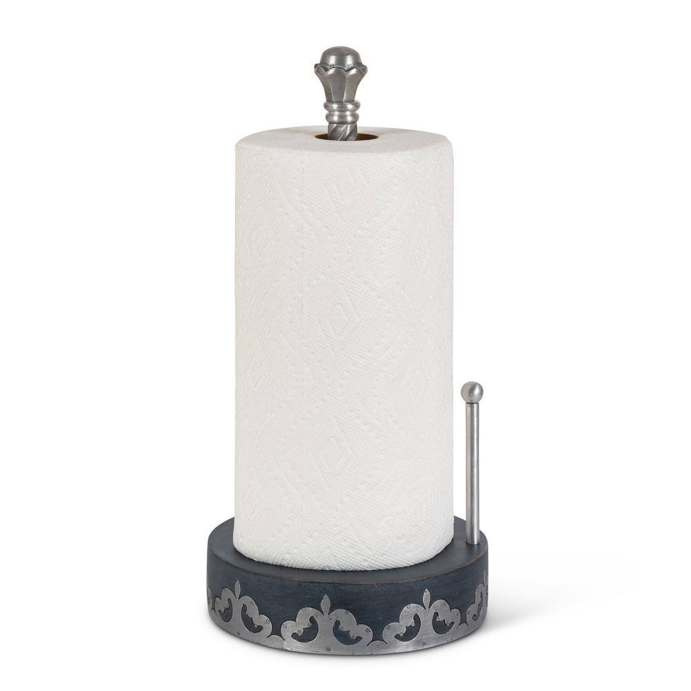 GG COLLECTION Gray-washed metal-inlay paper towel holder