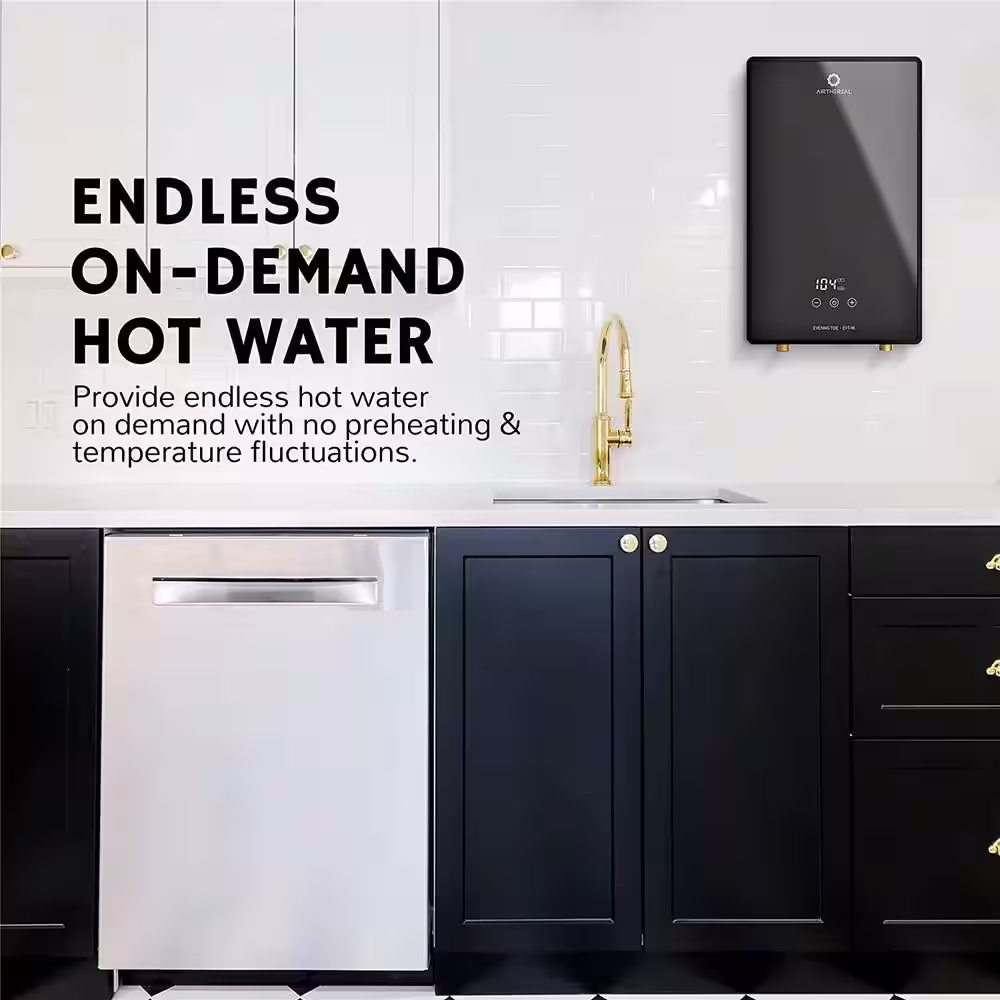 Airthereal 0.475 GPM 9kW Electric Tankless Water Heater, , Endless On-Demand Hot Water - Self Modulates to Save Energy Use
