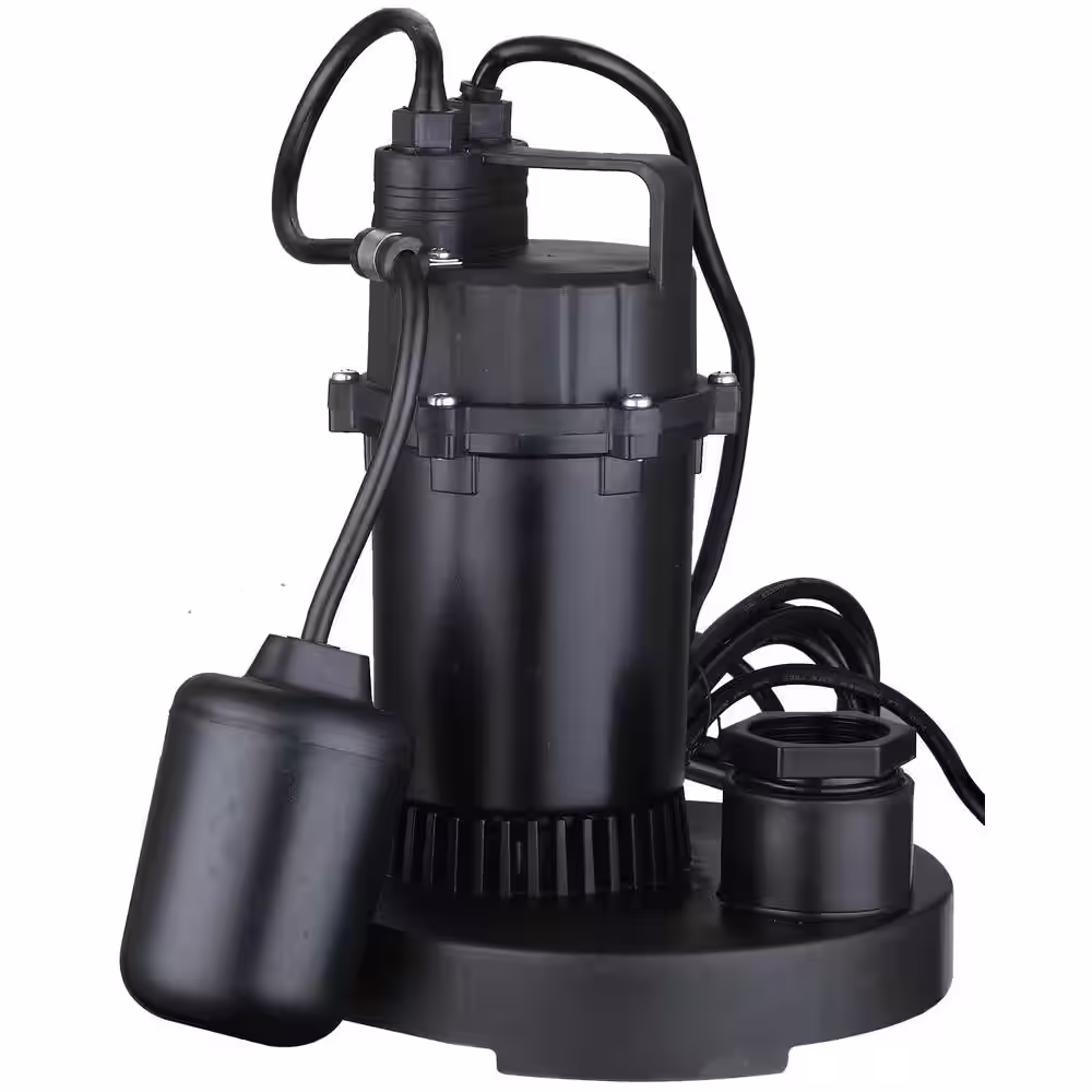 LEO 1/3 HP Thermoplastic Sump Pump with Tether Float Switch