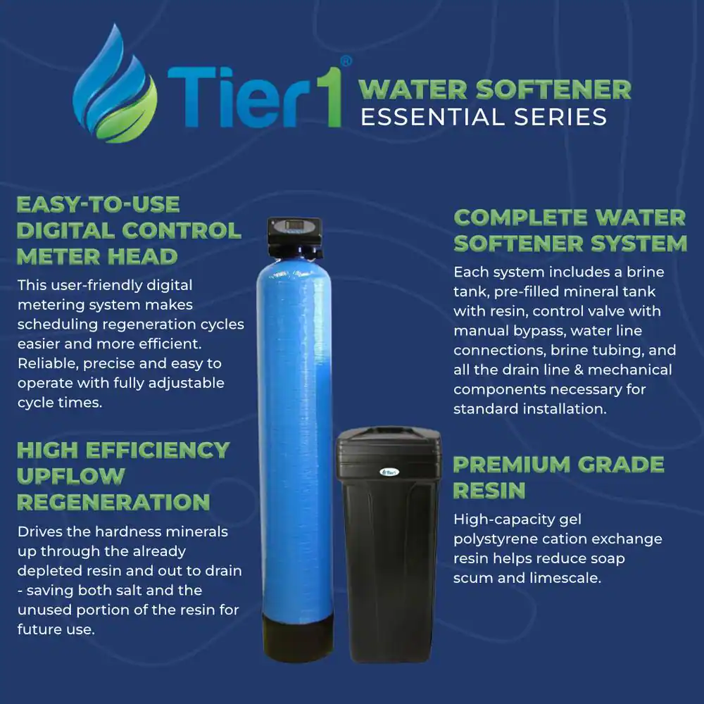 Tier1 Essential Series 48,000 Grain High Efficiency Digital Water Softener
