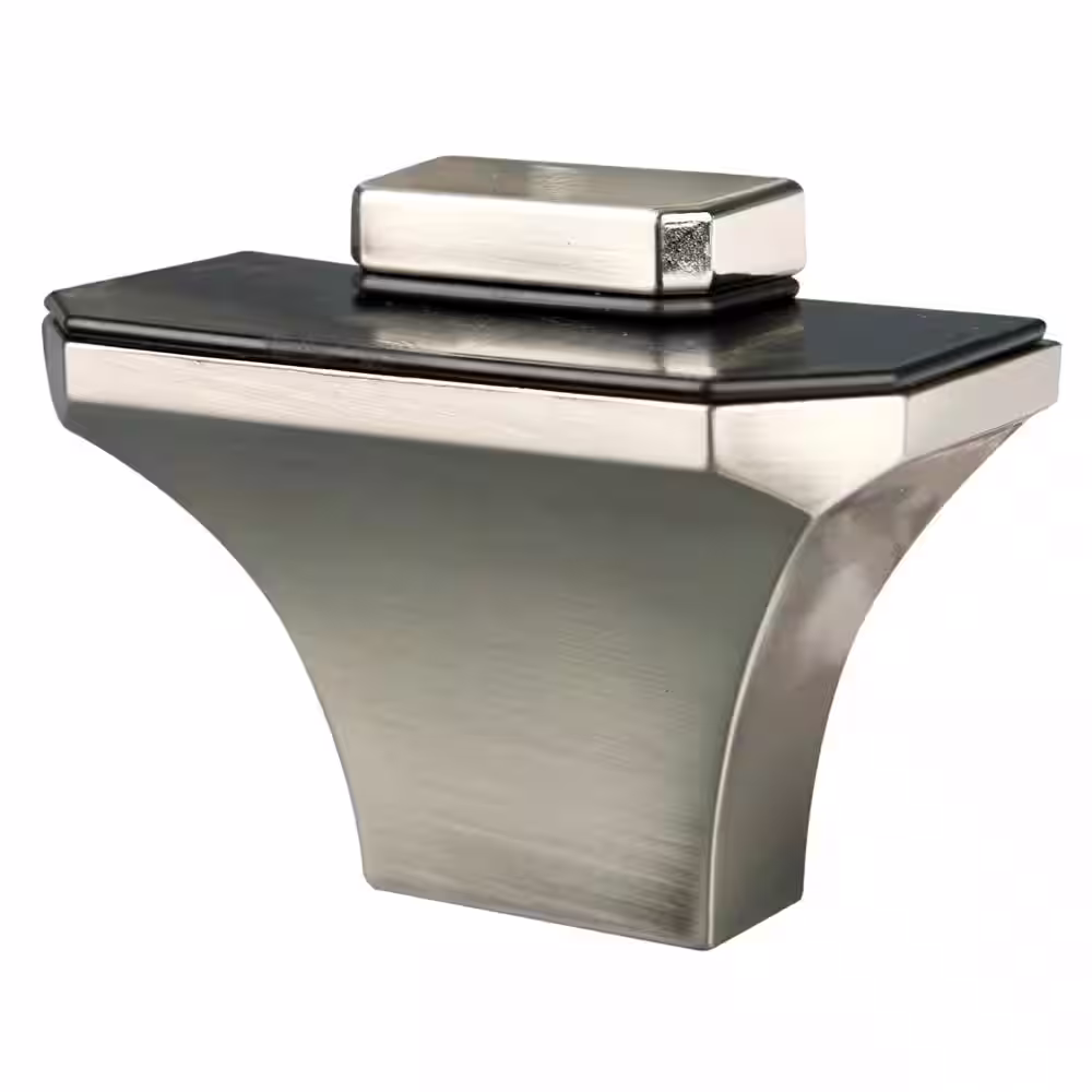 Wallscapes Luna 8 in. x 24 in. x .3125 in. Clear Glass Decorative Wall Shelf Kit with Titanium Diamond Brackets