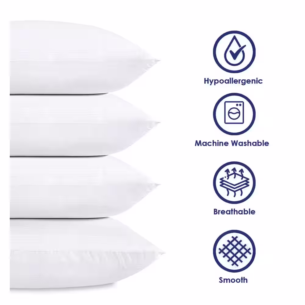 Home Sweet Home Down Alternative Hypoallergenic Standard Bed Pillows (Set of 4)