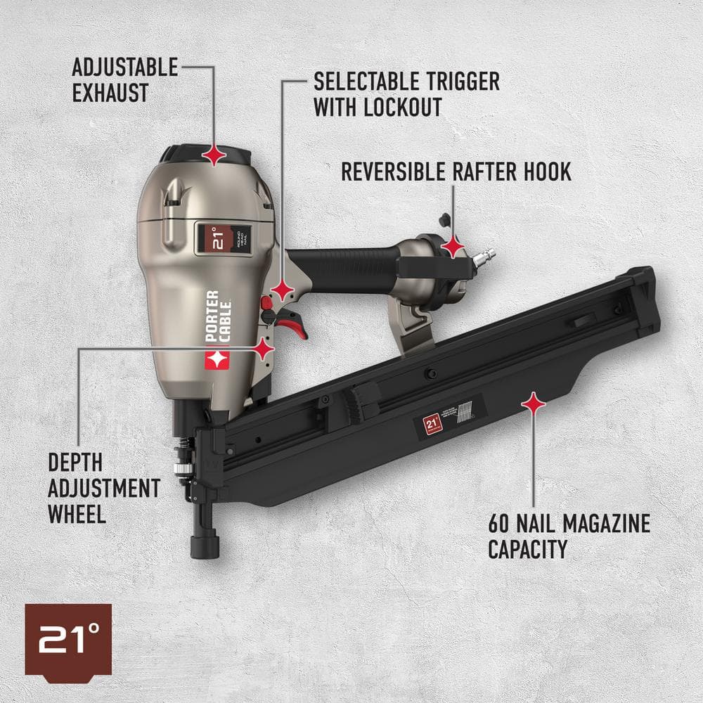 Porter-Cable 21-Degree 3-1/2 in. Full Round Framing Nailer