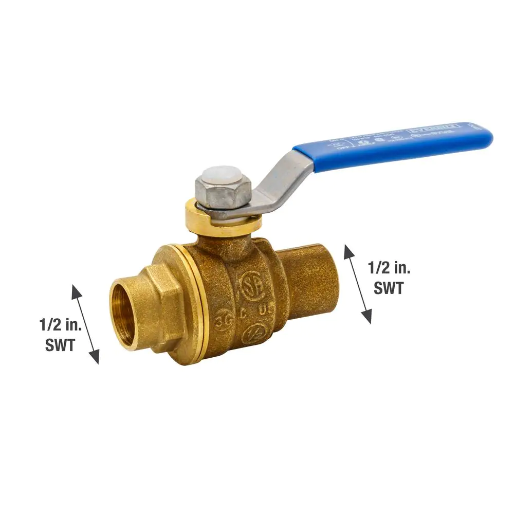 Everbilt 1/2 in. Brass C x C Full Port Ball Valve