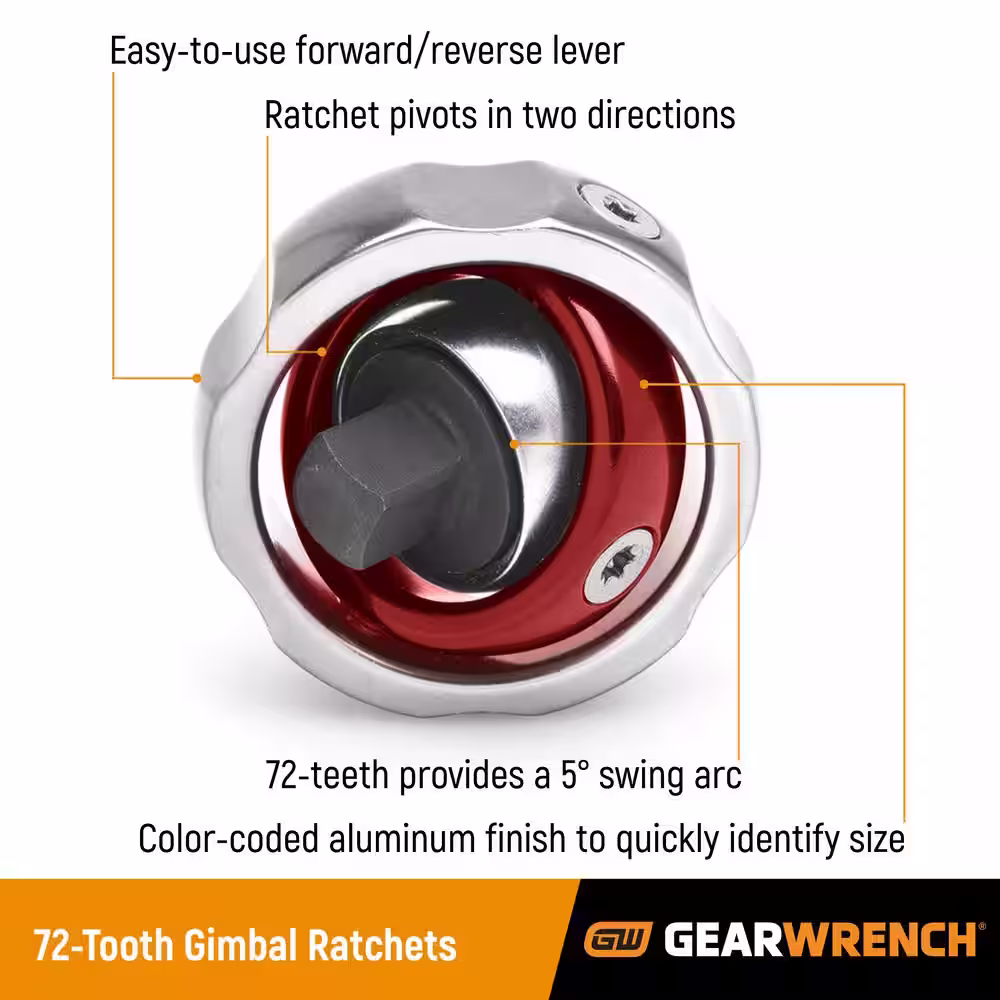 GEARWRENCH 1/4 in. Drive 72-Tooth Gimbal Ratchet