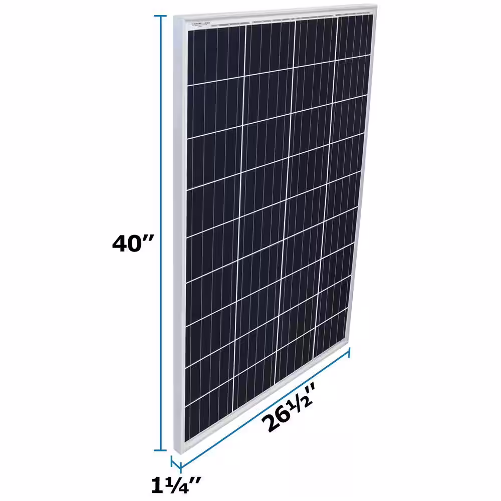 MIGHTY MAX BATTERY 100-Watt 12-Volt Polycrystalline Solar Panel for RV's, Boats and Off Grid Applications