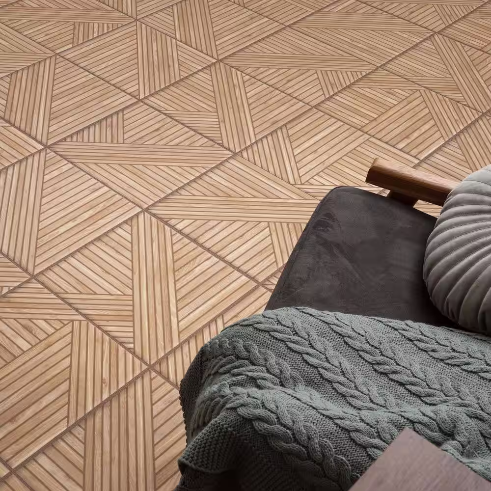 Merola Tile Tangram Wood Oak 17-3/8 in. x 17-3/8 in. Porcelain Floor and Wall Tile (14.91 sq. ft./Case)