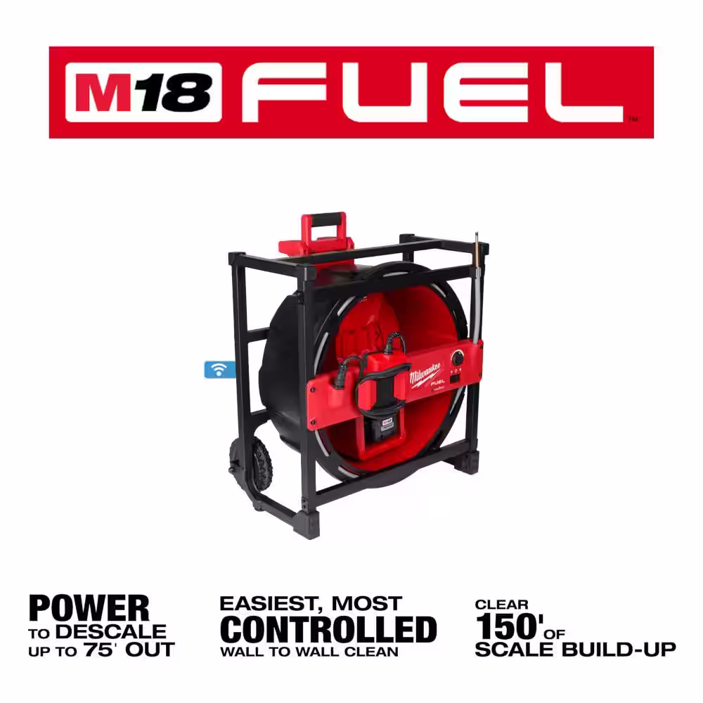 Milwaukee M18 18V Lithium-Ion Cordless High Speed Drain Cleaner with 5/16 in. x 75 ft. Cable