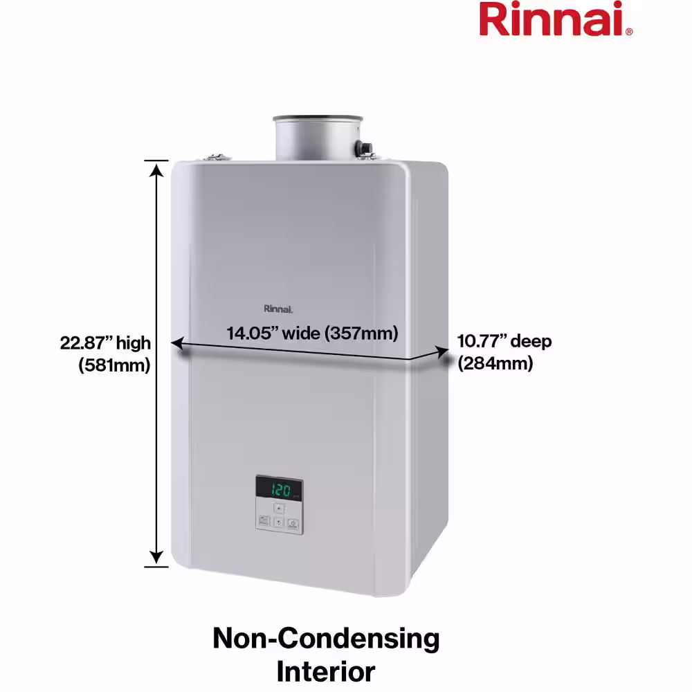 Rinnai High Efficiency Non-Condensing Smart-Circ 6.6 GPM Residential 160,000 BTU Interior Propane Gas Tankless Water Heater