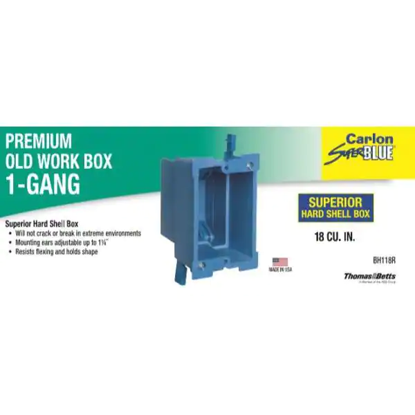 Carlon 1-Gang 18 cu. in. PVC Heavy Old Work Electrical Switch and Outlet Box