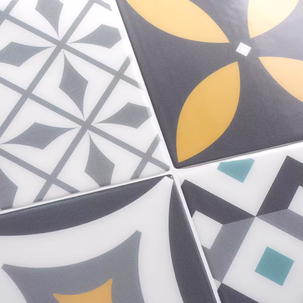 smart tiles Vintage Cadiz Multi Colored 9 in. x 9 in. Vinyl Peel and Stick Tile (2.20 sq. ft./4-pack)