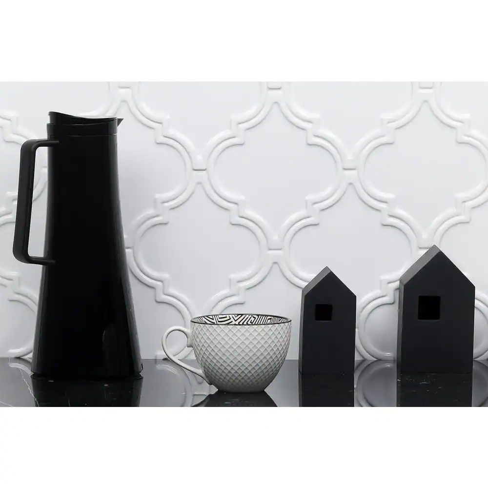 Ivy Hill Tile Vintage Lantern White 6-1/4 in. x 7-1/4 in. Ceramic Wall Tile (4.8 sq. ft./Box)