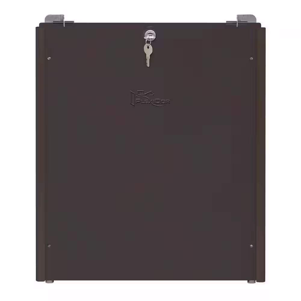 PlexiDor Performance Pet Doors 19.25 in. x 1.375 in. Large Bronze Sliding Track with Flip Lock for Pet Door