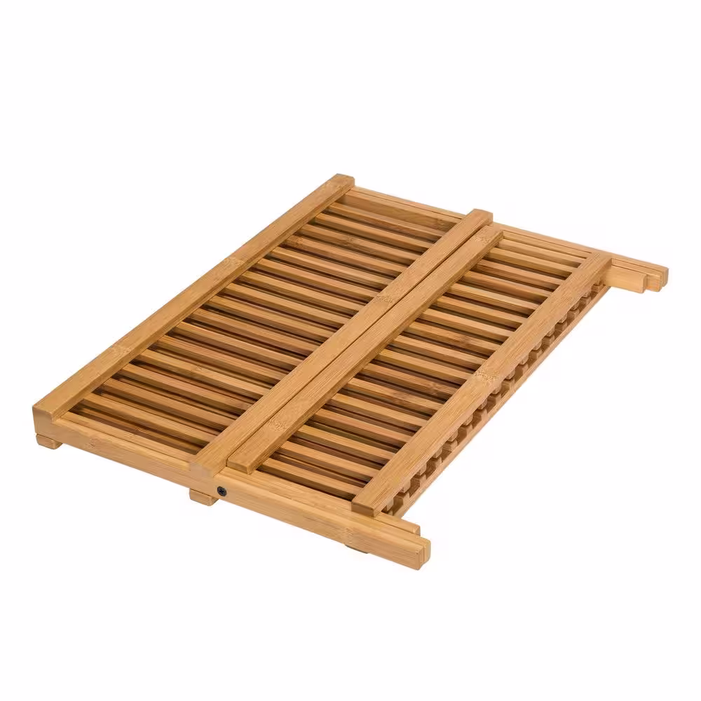 Honey-Can-Do 17.75 in. L x 13 in. W x 9.75 in. H Collapsible Dish Drying Rack in Bamboo