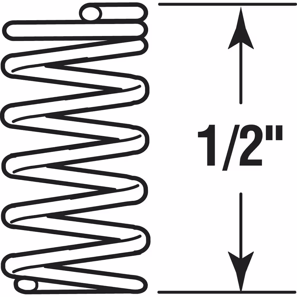 Prime-Line Compression Spring, Spring Steel Construction, Nickel-Plated Finish, .035 GA x 1/8 in. x 1/2 in., (6-Pack)