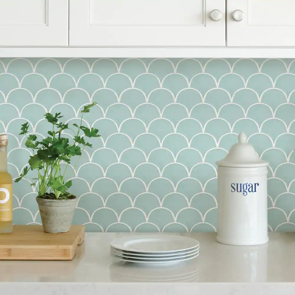 InHome 10 in. x 10 in. Vinyl Shell Peel and Stick Backsplash Tiles