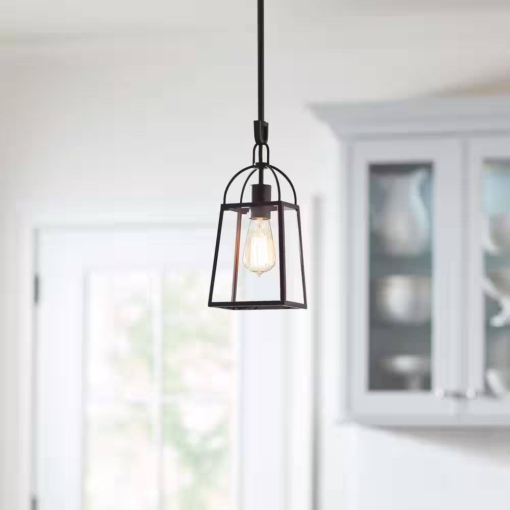 Home Decorators Collection Tammany 1-Light Black Pendant