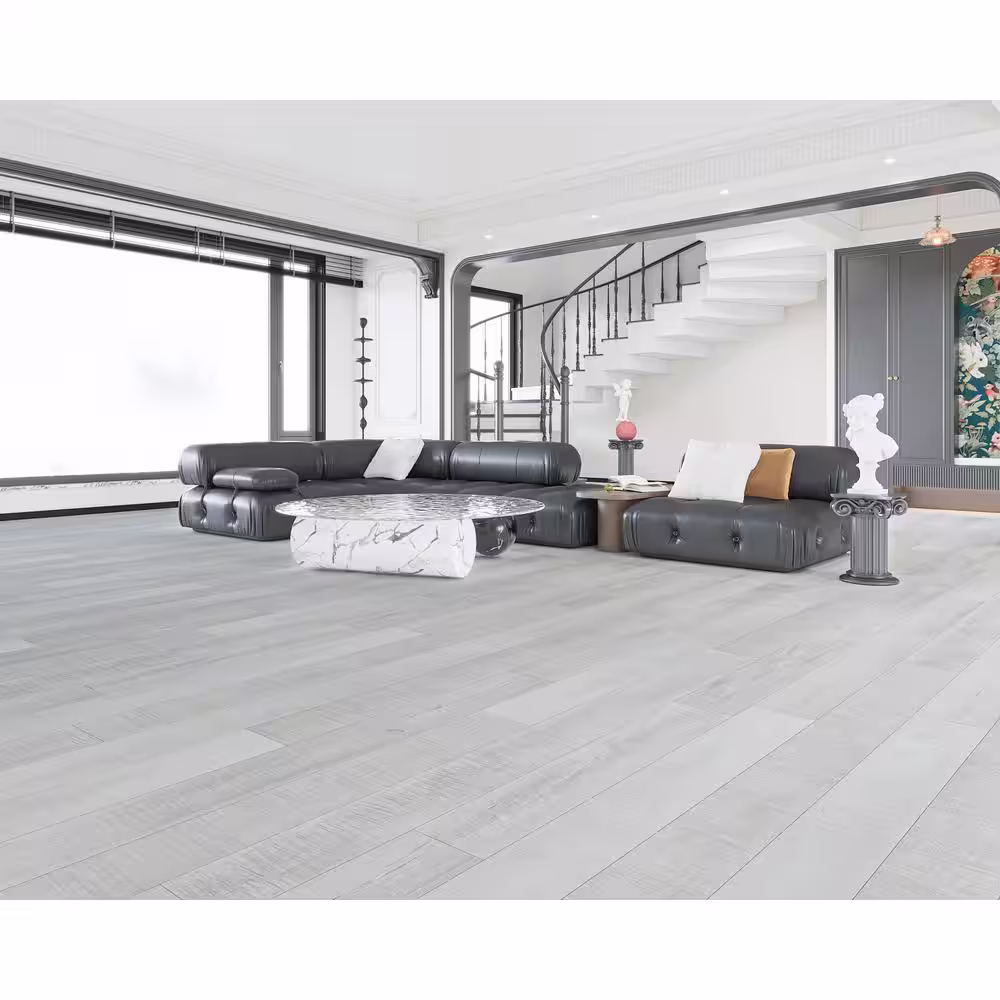 Montserrat Summa Pristine White 14 mm T x 7.75 in. W HDF Waterproof AC5 Click Lock Laminate Wood Flooring (23.09 sq. ft./case)