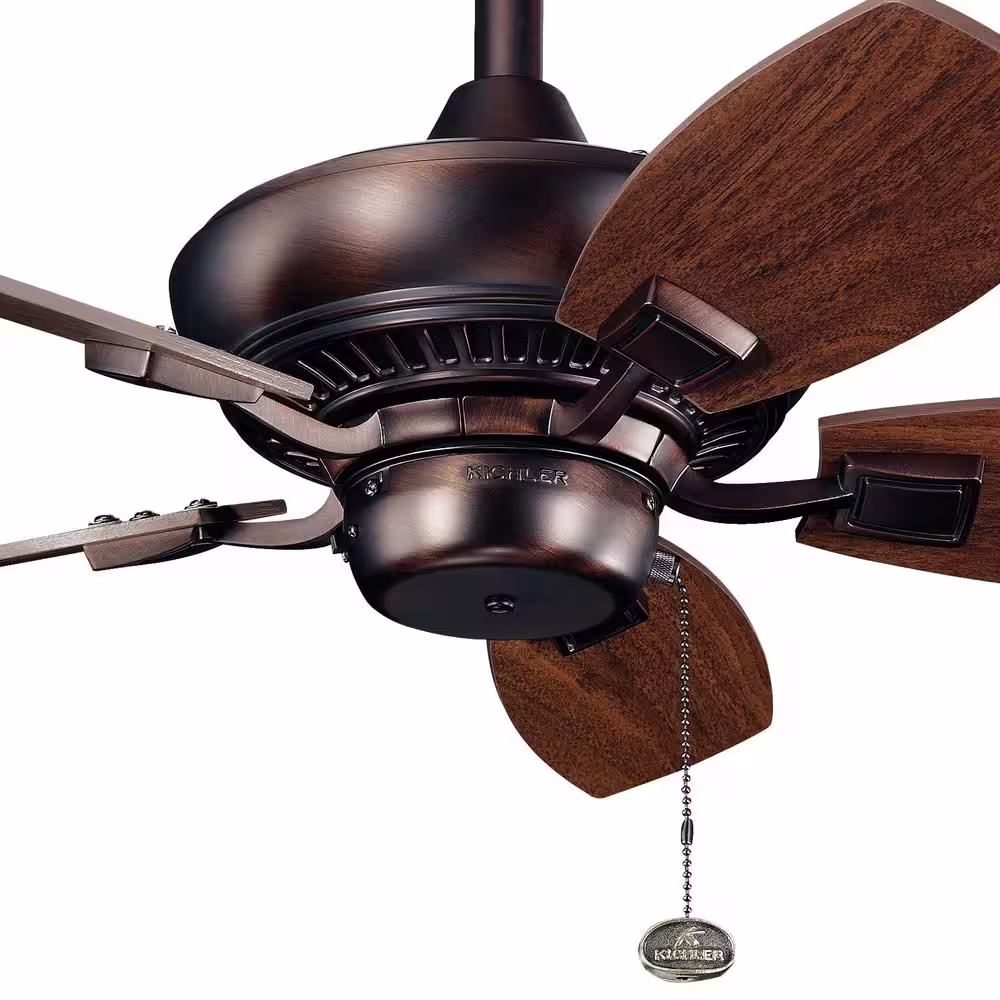 KICHLER Canfield 30 in. Indoor/Outdoor Oil Brushed Bronze Downrod Mount Ceiling Fan with Pull Chain