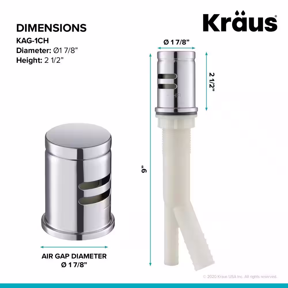 KRAUS Dishwasher Air Gap in Chrome