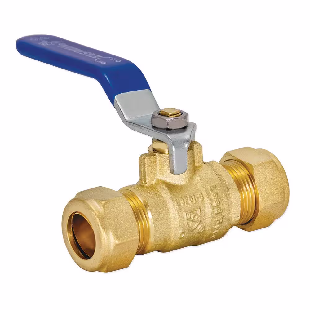 EASTMAN 1/2 in. Compression x 1/2 in. Compression Brass Full Port Ball Valve Compression