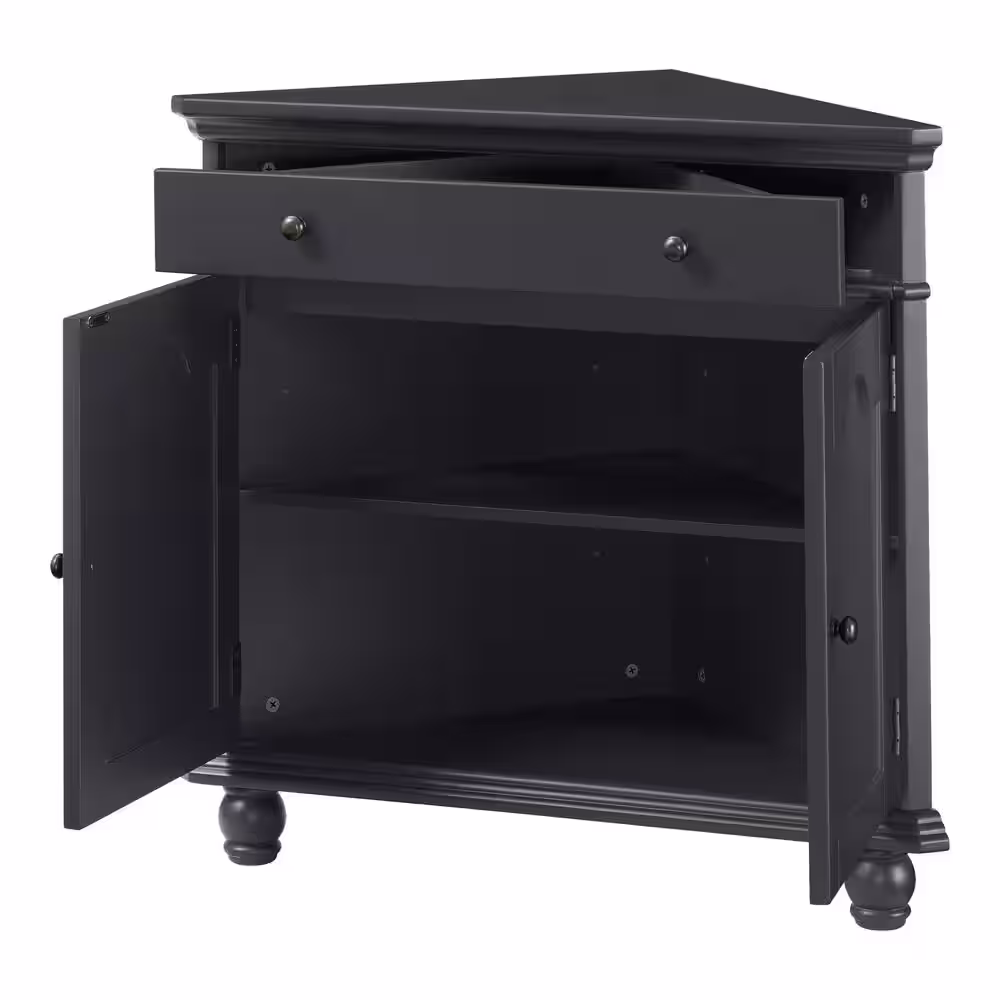 StyleWell Dowden Charcoal Black Corner Cabinet