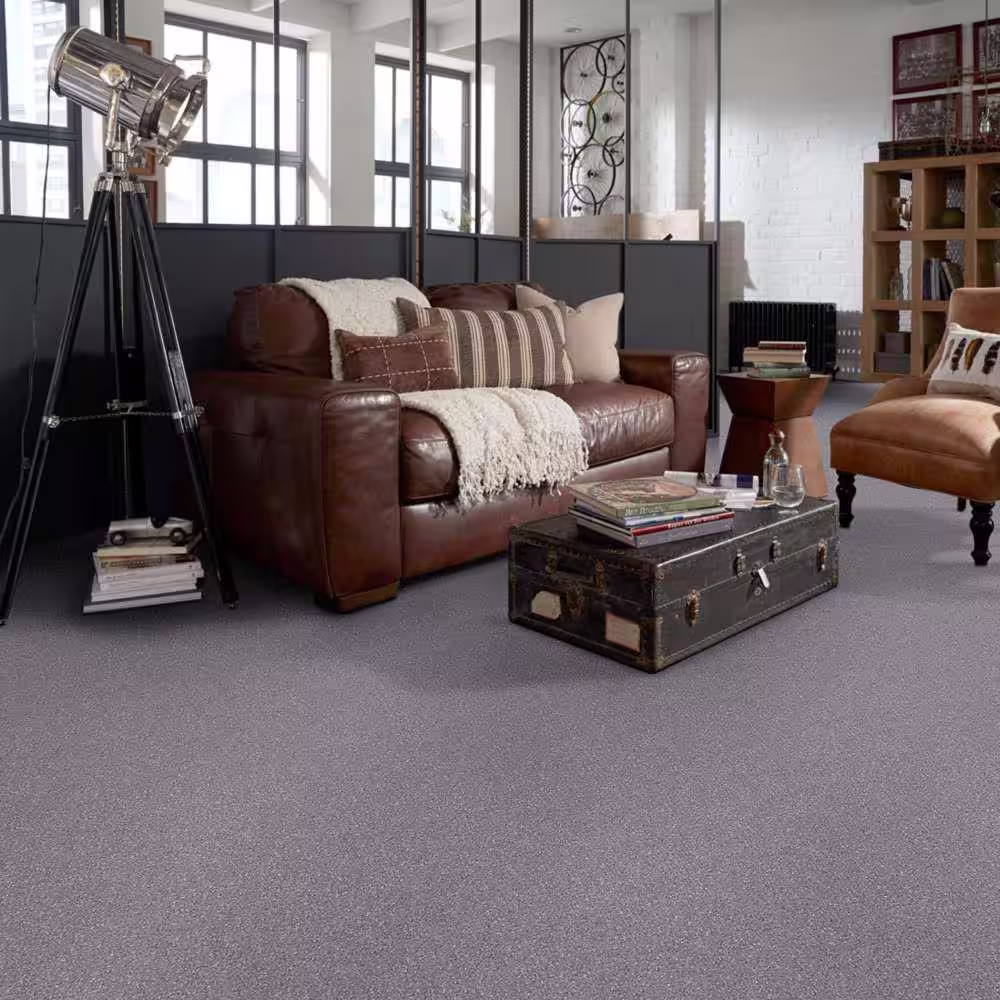 Home Decorators Collection Brave Soul I - Liquid Mercury - Gray 34.7 oz. Polyester Texture Installed Carpet