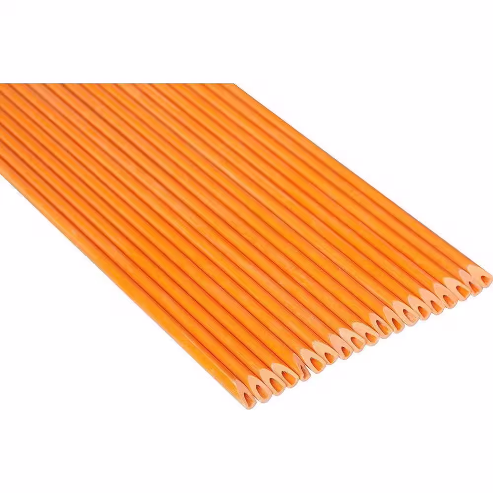 FiberMarker 24 in. Hollow 1/4 in. Dia Snow Poles Snow Markers Snow Stakes, Orange (50-Pack)