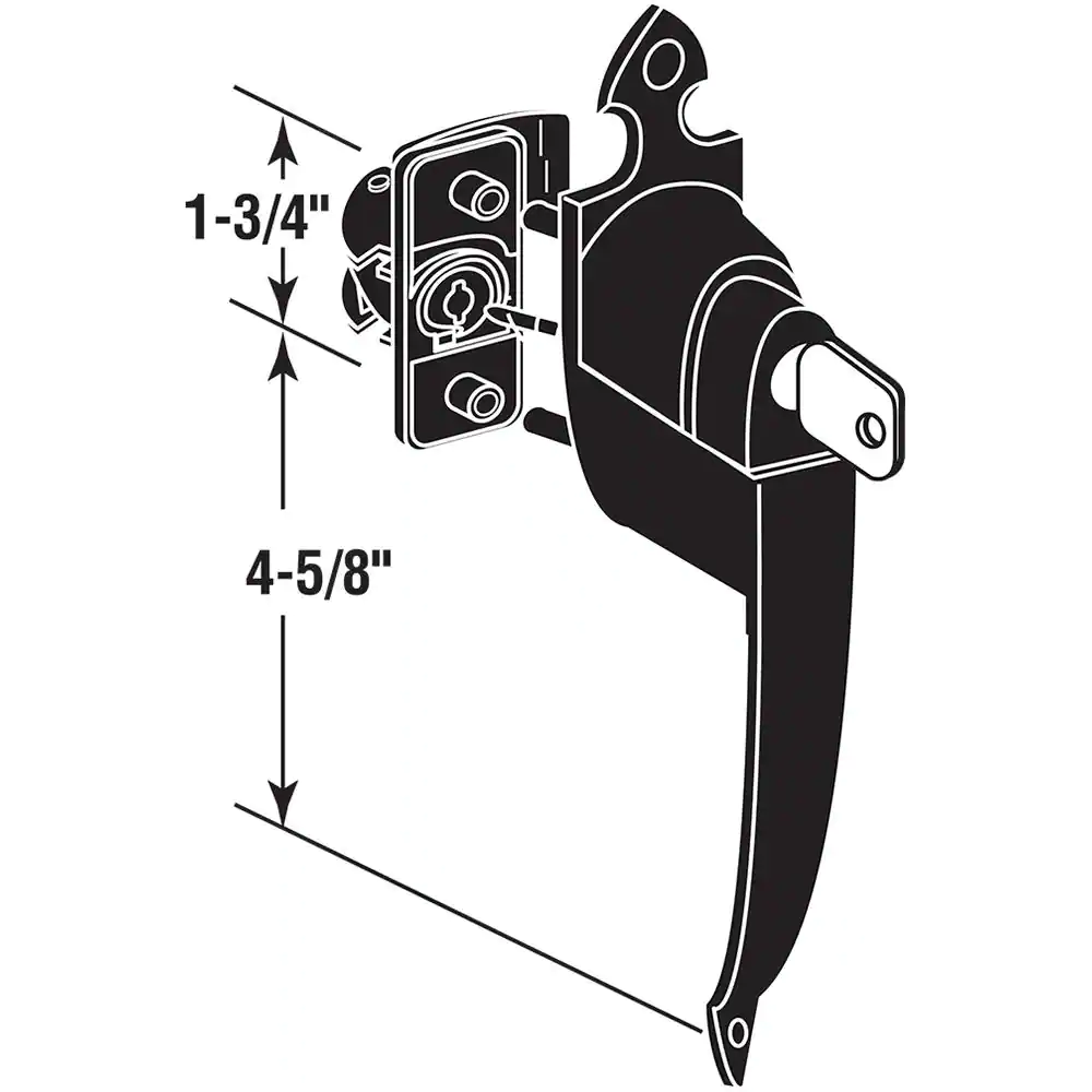 Prime-Line 1-3/4 in., Black, Colonial Push Button Lock with Key