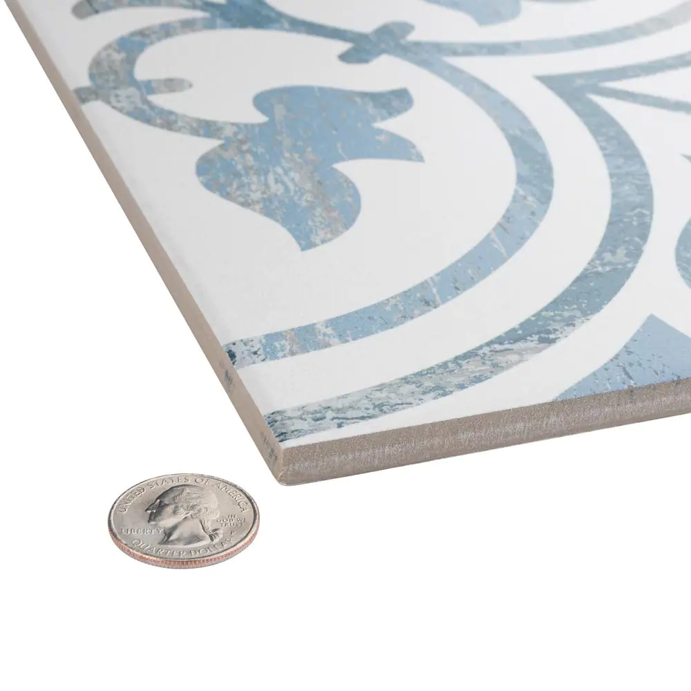 Merola Tile Cassis Arte Blue 9-3/4 in. x 9-3/4 in. Porcelain Floor and Wall Tile (10.88 sq. ft./Case)