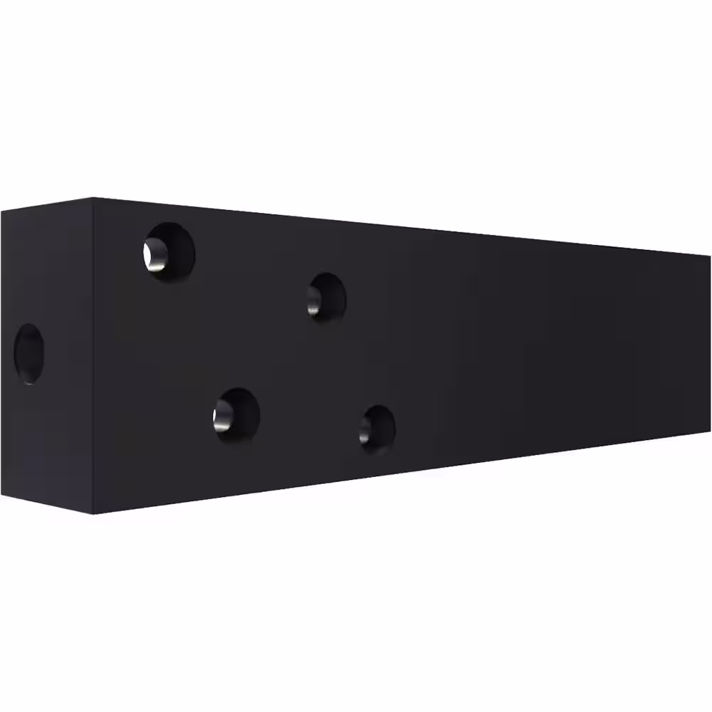 Ekena Millwork 2-1/2 in. x 10 in. x 1 1/2 in. Hidden Floating Steel Powder Coated Black Heavy-Duty Bracket with Flange
