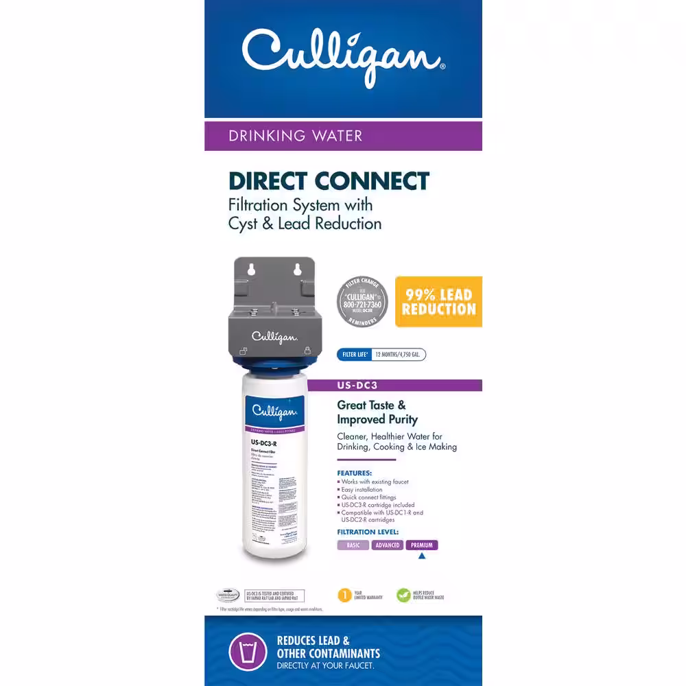 Culligan Direct-Connect Under-Sink Drinking Water Filtration System Advanced Filtration