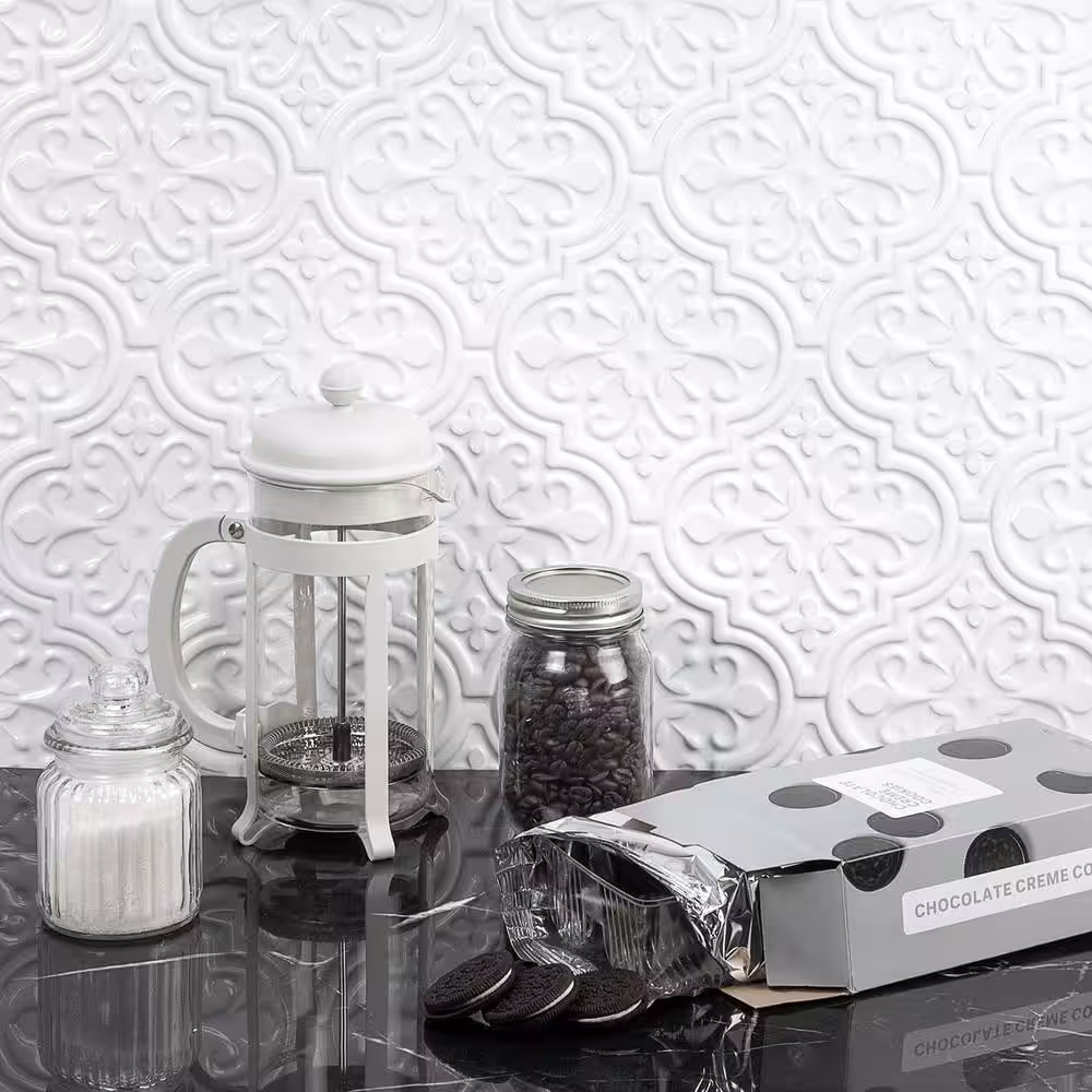 Ivy Hill Tile Vintage Florid Lantern White 6-1/4 in. x 7-1/4 in. Ceramic Wall Tile (30-Pieces 4.8 sq. ft. / Box)