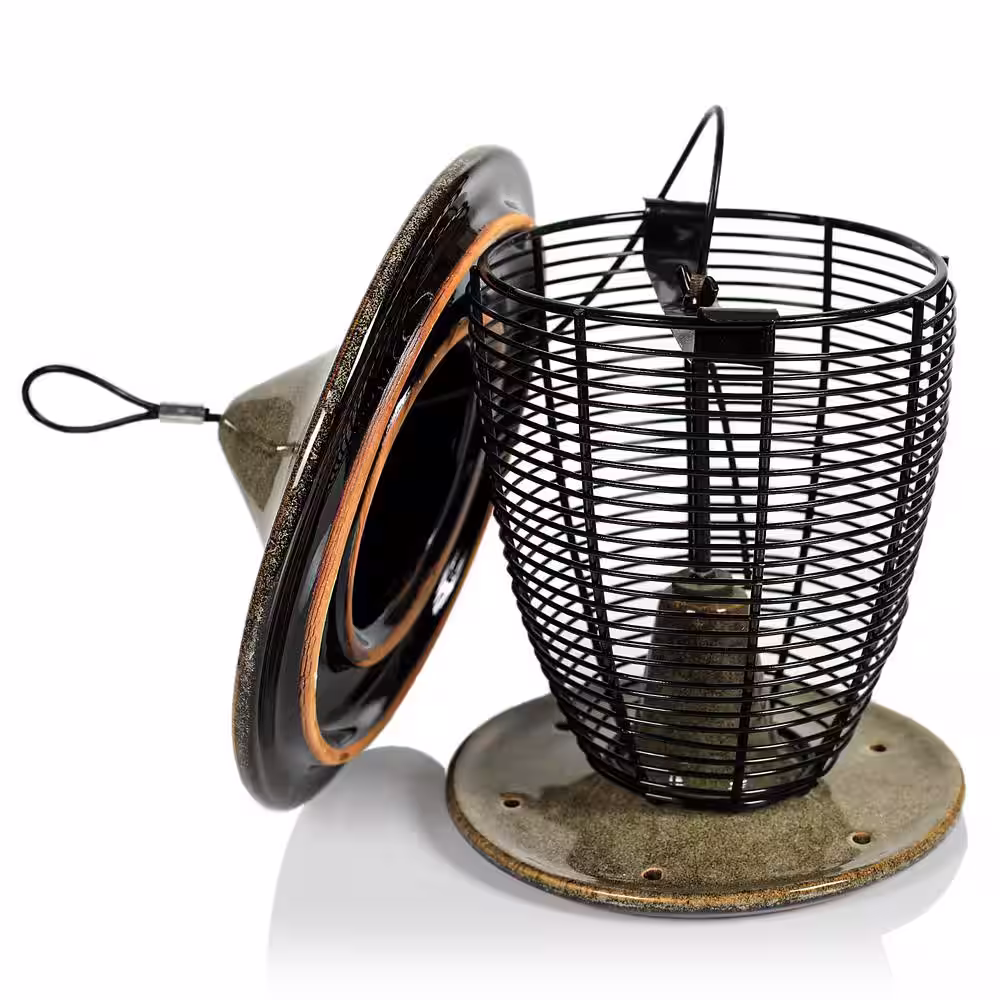 Byer of Maine 10 in. Sandy Granite Ceramic Feeder With Cage