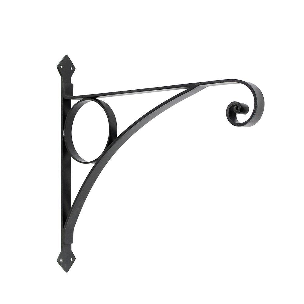 ACHLA DESIGNS 17.5 in. Geometric Corona Shelf Bracket Small Long in Black Powder Coat