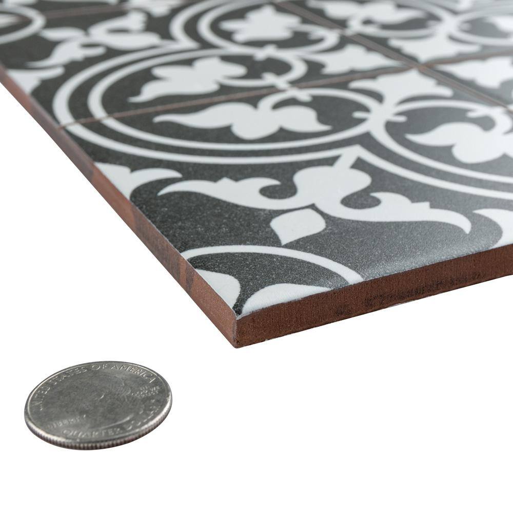 Merola Tile Harmonia Classic Black 13 in. x 13 in. Ceramic Floor and Wall Tile (12.0 sq. ft./Case)