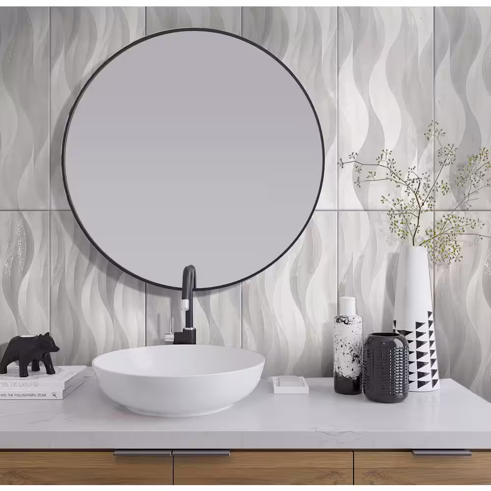Apollo Tile Ripple 11.7 in. x 39.2 in. Gray Ceramic Matte Floor and Wall Tile (15.93 sq. ft./case) 5-Pack
